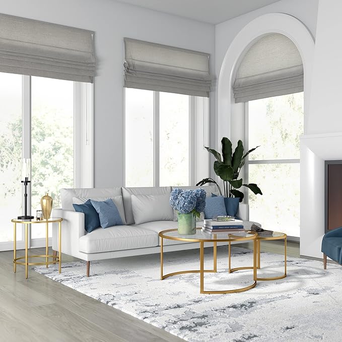 Mitera Round Nested Coffee Table in Brass
