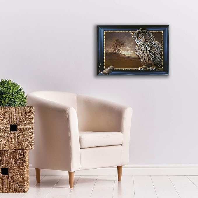 Epic Graffiti 'Eagle Owl And Mouse' by Harro Maass, Canvas Wall Art, 26"x18"