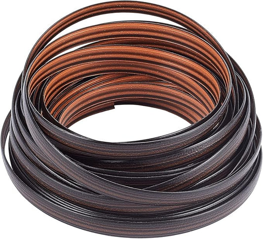 GORGECRAFT 8mm x 10m Gradient Rattan Weaving Wicker Repair Material Synthetic Rattan Plastic Flat Polyethylene Woven Knit for Repair Home Furniture Chair Table Storage Basket Weaving Crafts(Coffee)