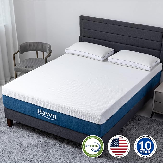 MLILY 12 Inch Queen Mattress, Gel Memory Foam, Medium Firm, Grey