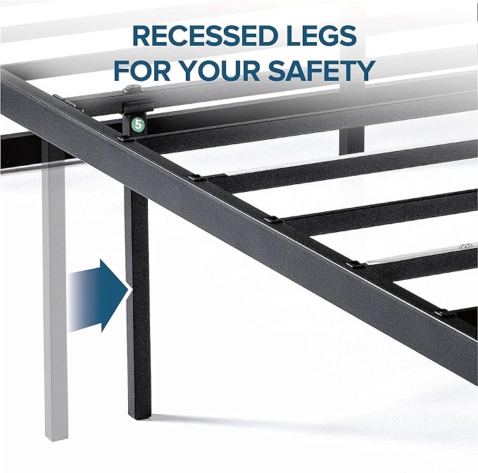 ZINUS Abel Metal Platform Bed Frame / Mattress Foundation with Steel Slat Support / No Box Spring Needed / Easy Assembly, King