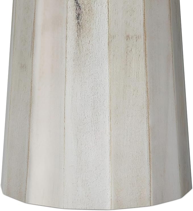 SIMPLIHOME Dayton End Table - 13 inch Wide Solid Mango Wood Round Accent Table in White Wash, Handcrafted Contemporary Nightstand or Lamp Stand for Living Room with Textured Finish, Assembled