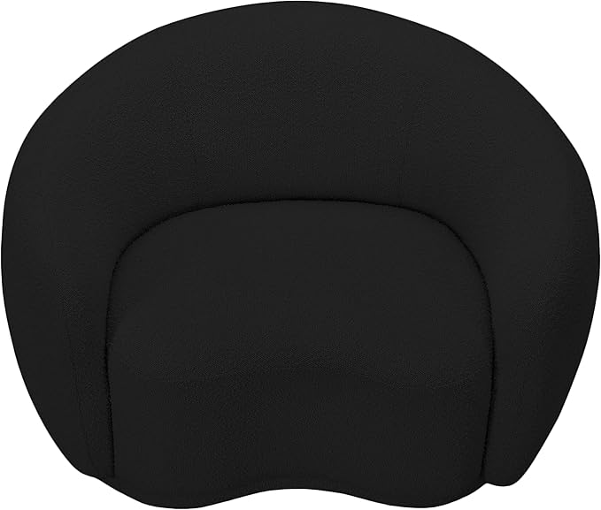 Meridian Furniture 693Black-C Hyde Collection Modern | Contemporary Boucle Fabric Upholstered Accent Chair with Rounded Back, Black, 42" W x 38" D x 27.5" H