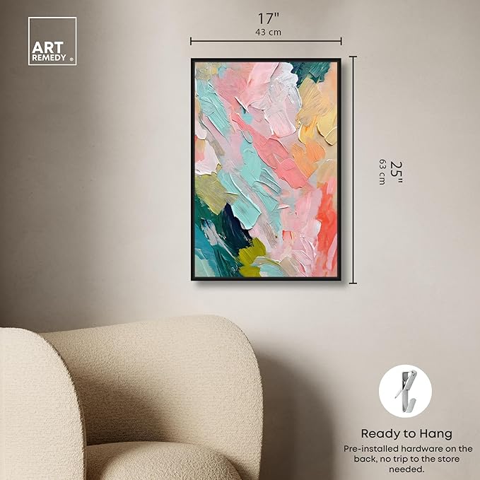 Art Remedy Pastel Layers Canvas Pastel Wall Art, Black Frame, 16" x 24"