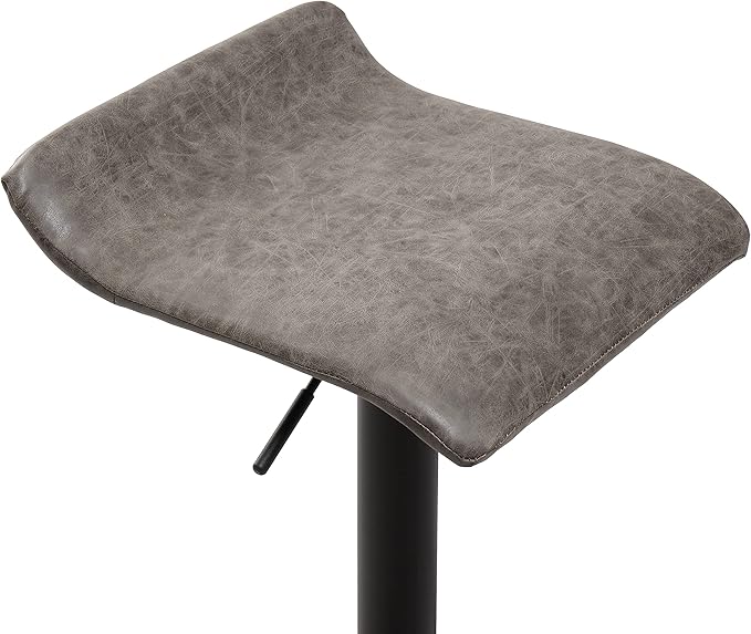 Finnhomy Bar Stools Set of 2 Counter Height, Swivel Barstools with Footrest and Backless, Height Adjustable Rustic Bar stools for Kitchen, Vintage Leather, Retro Grey