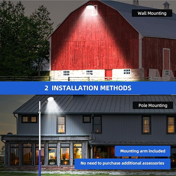 120W LED Barn Light,Dusk to Dawn Outdoor Lighting with Photocell and Mount arm, 5000K Daylight 15600LM,IP65 Waterproof Adjustable Angle Outdoor Flood Light for Yard Garage Securtity Area