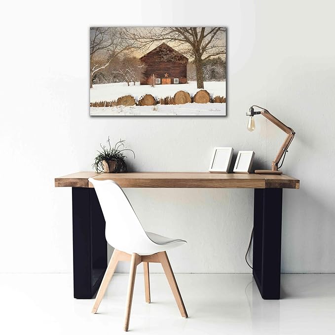 Epic Graffiti 'Snowy Vermont Barn' by Lori Deiter, Canvas Wall Art, 40"x26"