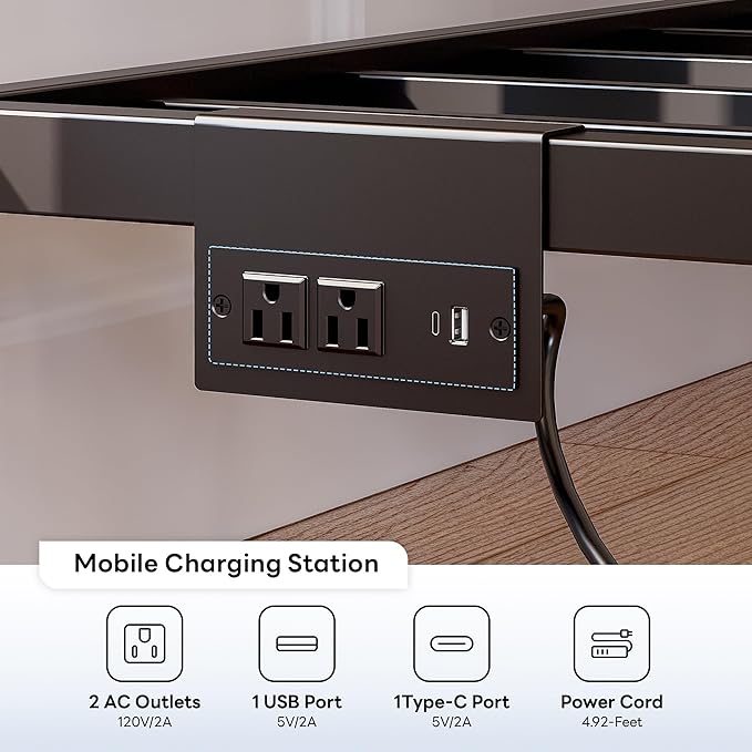 LIKIMIO Twin XL Corner Bed Frame with Storage Drawers and Charging Station, Modern Twin XL Daybed with LED Lights and Upholstered Guardrail, Gray