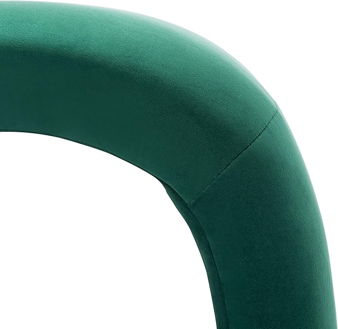 Safavieh Home Collection Kibo Modern Waterfall Emerald Velvet Ottoman (Fully Assembled)