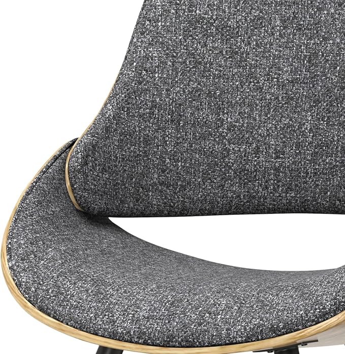 SIMPLIHOME Malden Dining Chair in Grey Woven Fabric, Light Wood Back, 22.8 x 20.9 x 30.9 inches, Mid-Century Modern Style for Dining Room