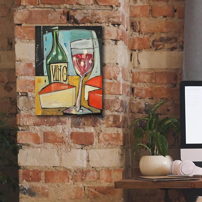 Epic Graffiti 'Red Wine And Cheese' by Tim Nyberg, Canvas Wall Art, 12"x16"