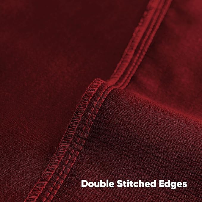 FUTEI Red Chenille Decorative Throw Pillow Covers 26x26 Inch Set of 2,Soft Cozy Faux Linen Textured Euro Pillow Shams,Farmhouse Home Decor for Couch Living Room