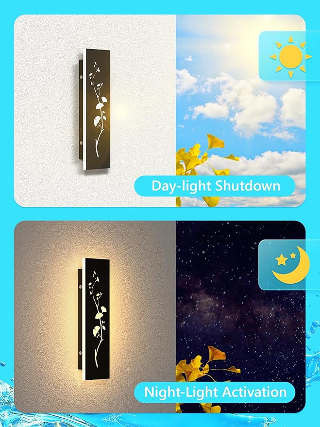 Modern Outdoor Wall Lights 44.9 inch LED Long Wall Sconce 3000K Exterior Light Fixture Porch Lights 40W Exterior Lighting Fixtures for Patio Balcony Terrace Garden