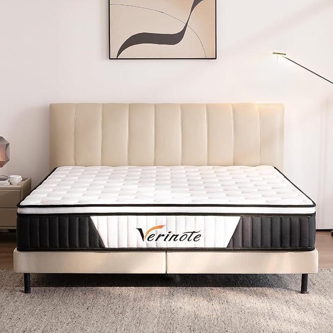 12 Inch Mattress,Medium Firm Hybrid Memory Foam & Pocket Springs for Pressure Relief CertiPUR-US Certified Fiberglass Free, 500 Night Trial (12 inch, King)