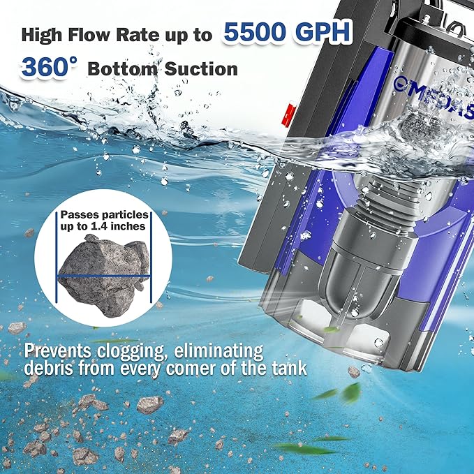 MEDAS Automatic Sump Pump,1.5HP 5500GPH Submersible Water Pump Portable Utility Pumps with Auto On/Off, Built-in Float for Swimming Pool Pond Hot Tub Rain Barrel Flooded House Basement