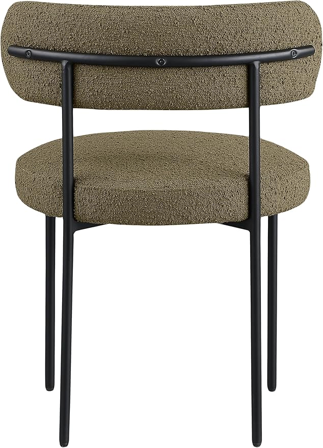 Meridian Furniture Beacon Olive Green Boucle Fabric Dining Chair (Set of 2)