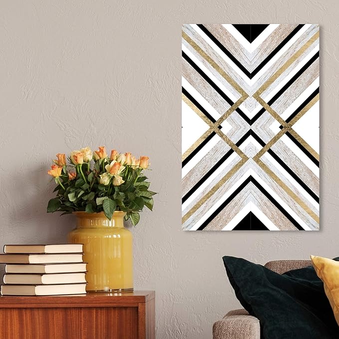 Oliver Gal Earthy Lux | Premium Canvas Print. the Abstract Wall Art Decor Collection by Oliver Gal Gallery Wrapped, 16" x 24", Black