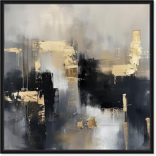 Art Remedy Daring Canvas Colorful Abstract Wall Art, Black Frame, 12" x 12"