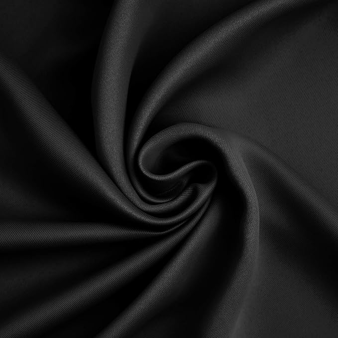 Sun Zero Nordic 2-pack Theater Grade Extreme 100% Blackout Grommet Curtain Panel Pair, 52" x 84", Black