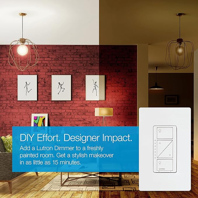 Lutron Caséta Motion Sensor, Occupancy/Multi-Location, with Smart Dimmer Switch | White