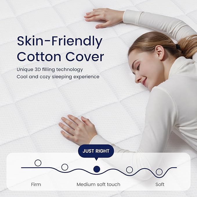 Firm Queen Mattress 14 Inch, Cooling Memory Foam Queen Size Mattress with 7-Layers Support, Hotel Collection Hybrid Mattresses with Pocket Spring for Back Pain Relief, CertiPUR-US Certified