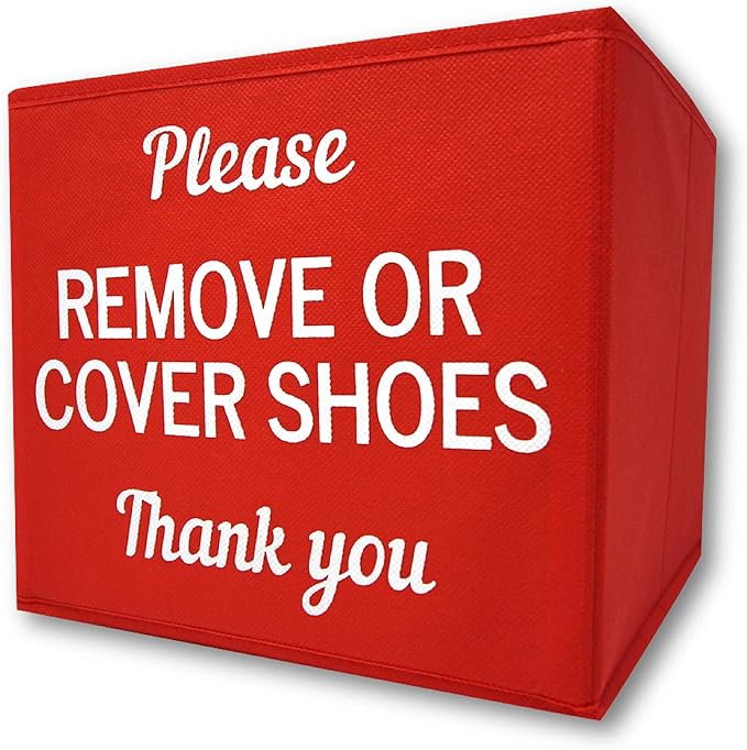 Shoe Cover Box | Disposable Shoe Bootie Holder For Realtor Listings and Open Houses, Please Remove Your Shoes Sign, Real Estate Agent Supplies