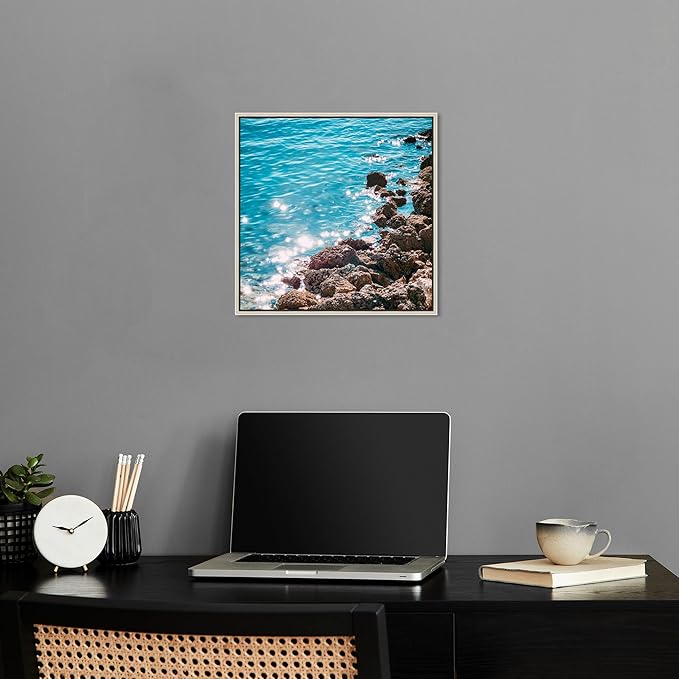 Italian Summer Landscape Photography Canvas Wall Art by Notoriart, Silver Floater Frame, 16"x16"