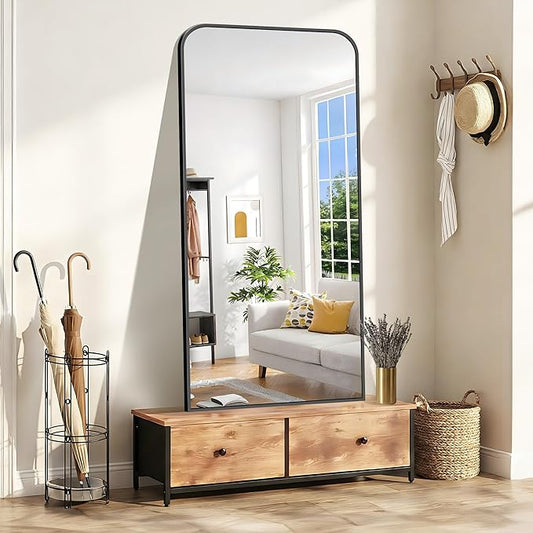 Bathroom Mirror, 30x60 inch Black Rectangle Wall Mounted Mirror with Thin Frame, Large Bathroom Vanity Mirrors for Over Sink, Entryway, Living Room, Bedroom