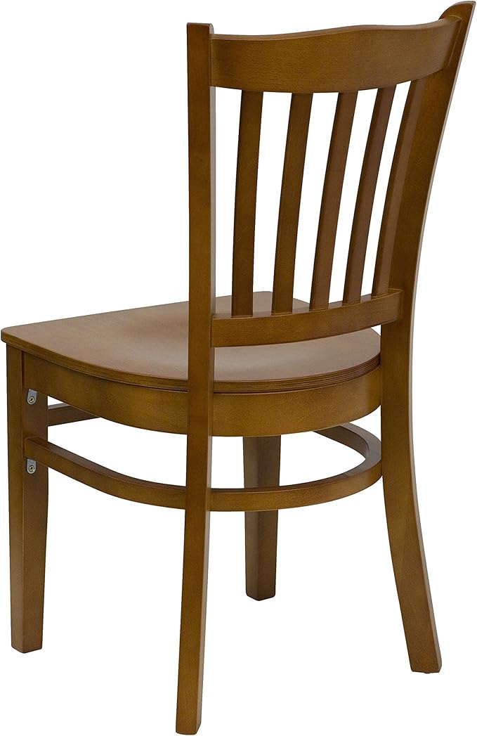 Flash Furniture HERCULES Series Vertical Slat Back Cherry Wood Restaurant Chair