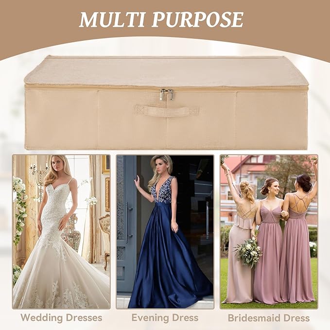 CINPIUK Wedding Dress Storage Box with 40 Sheets Large Acid Free Tissue Paper and 1 Pair Microfiber Gloves, Wedding Gown Preservation Box for Bridal Essentials