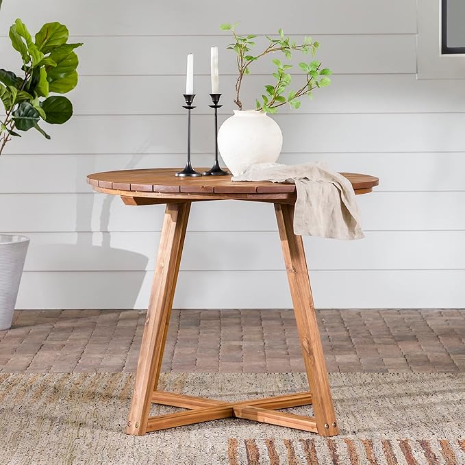 Walker Edison Vita Dining Table, Brown