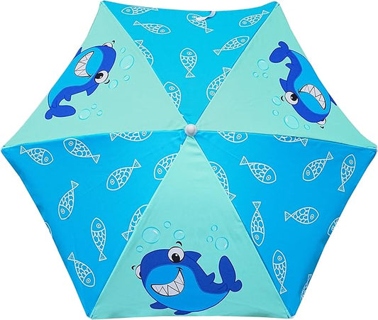 AMMSUN 5ft Seaside Beach Umbrella for Sand and Water Table - Kids Durable Umbrellas for children Beach Camping Garden Outdoor Play Shade