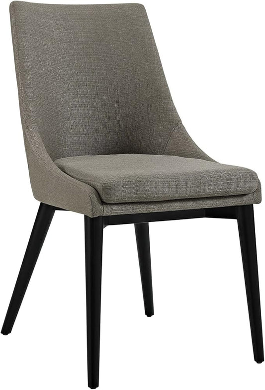 Modway Viscount Mid-Century Modern Upholstered Fabric Kitchen and Dining Room Chair in Granite