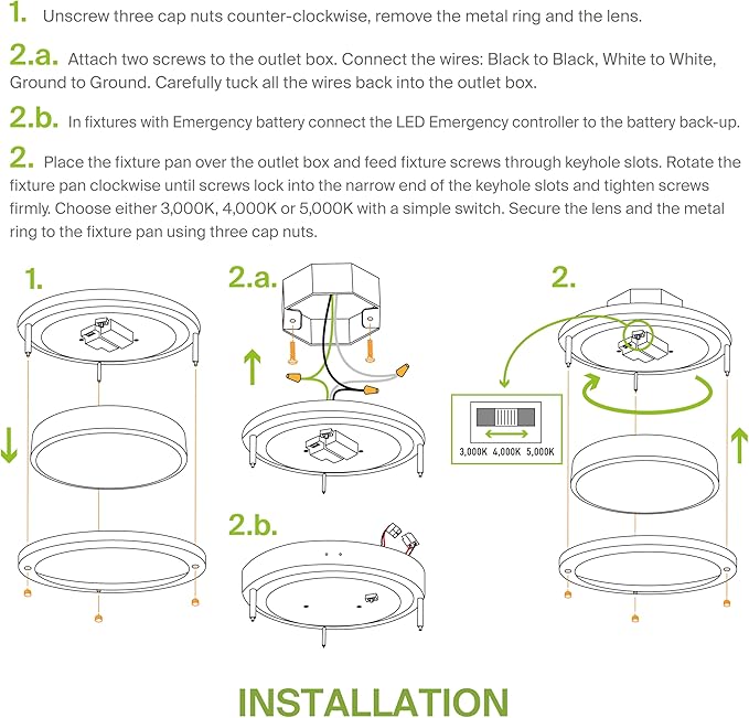 ASD LED 10" Round Flush Mount Lighting, Close to Ceiling Light Fixture | 3CCT, Dimmable, Energy Star, ETL Listed | 16W 1041LM 3000K-5000K 120V | Low Profile Double Ring Lamp | Nickel, 4 Pack