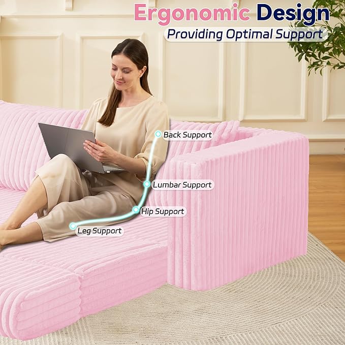 HABUTWAY Folding Sofa Bed, 2 in 1 Convertible Sleeper Chair with 2 Pillows, Portable Fold Out Chair Bed with Armrest, Comfy Floor Couch, Lazy Sofa for Living Room Bedroom Dorm Home Office, Pink