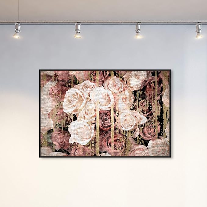 The Oliver Gal Artist Co. Floral and Botanical Framed Wall Art Canvas Prints 'Shabby Chic Romance' Florals