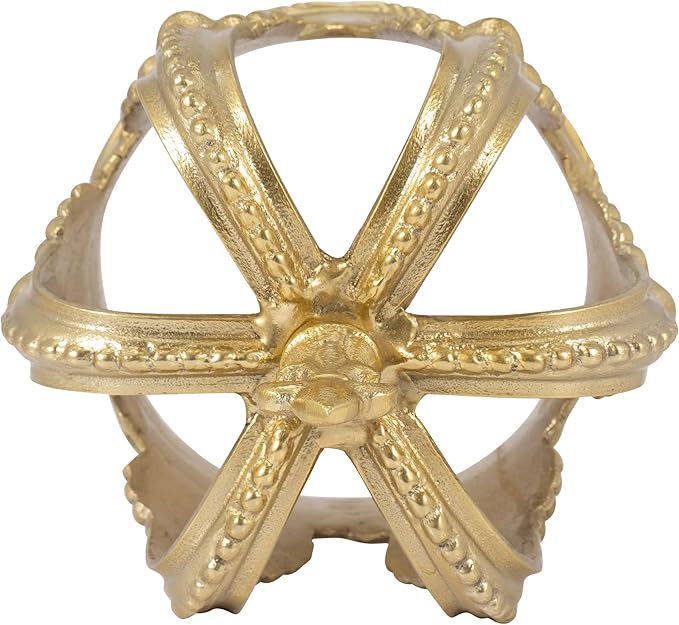 Sagebrook Home 7-Inch Gold Metal Crown Decor - Luxurious Aluminum Home Accent, Elegant Decorative Object for Royal Charm