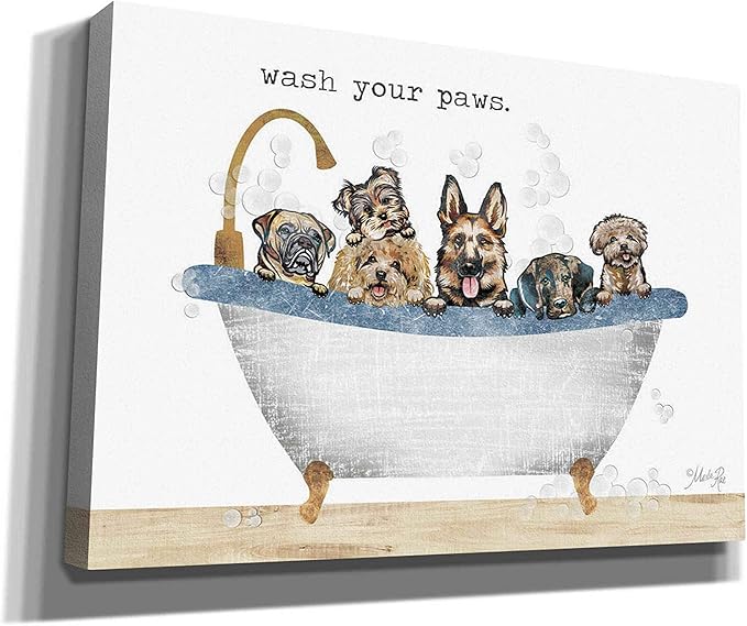 Epic Graffiti 'Wash Your Paws' by Marla Rae, Canvas Wall Art, 26"x18"