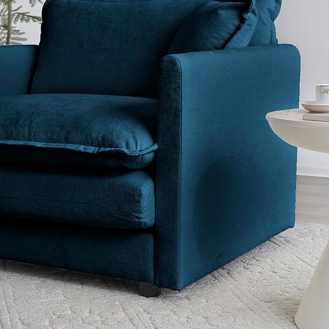 Luxury Modular Sectional Sofa with Ottoman, 111.5" Overstuffed U-Shaped Cloud Sofa, Premium Chenille Fabric Deep Seat Couch, Extra Wide Sectional for Living Room, Apartment & Office | Layer Cushions