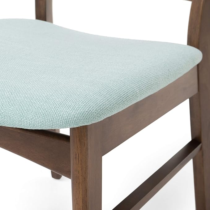 Christopher Knight Home Griselda Mid-Century Modern Dining Chairs (Set of 4),Polyester and Birch Wood, Mint, Walnut