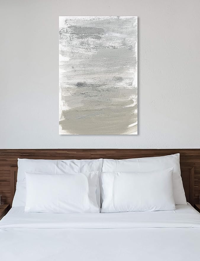 The Oliver Gal Artist Co. Oliver Gal 'Silver Storm' Gray Abstract Wall Art Print Premium Canvas, 40" x 60"