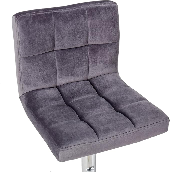 Finnhomy Bar Stools Set of 2 Counter Height, Swivel Barstools with Footrest and L Shape Thicken Cushion Back Handle, Height Adjustable Modern Bar stools for Kitchen, Velvet Fabric, Dark Grey