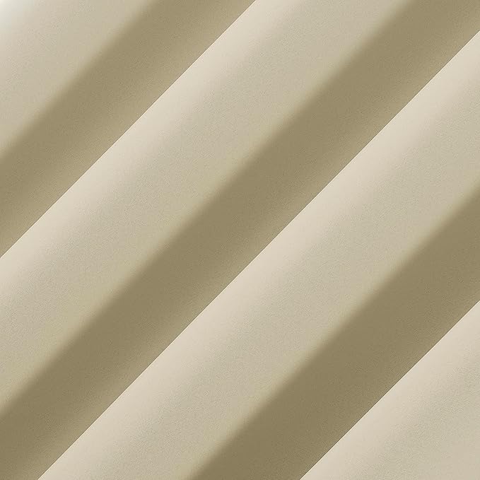 Sun Zero Nordic 2-Pack Theater Grade Noise Reducing Extreme 100% Blackout Grommet Curtain Panel Pair, 52" x 96, Cream Off-White