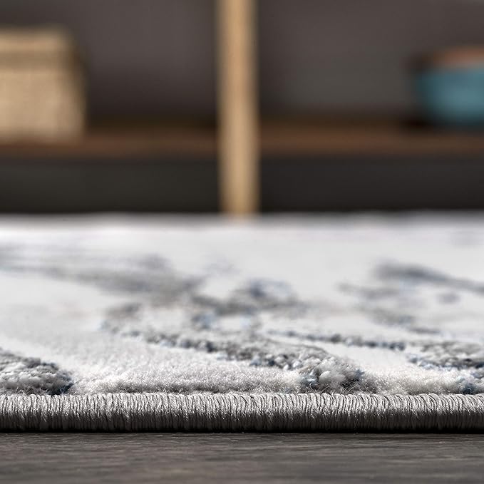 JONATHAN Y Swirl Marbled Gray/Blue Indoor Area Rug 8X10 ft, Abstract for Living Room, Bedroom, Kitchen, Office, Easy-Cleaning, High Traffic, Pet-Friendly, Non-Shedding SOR203B-8