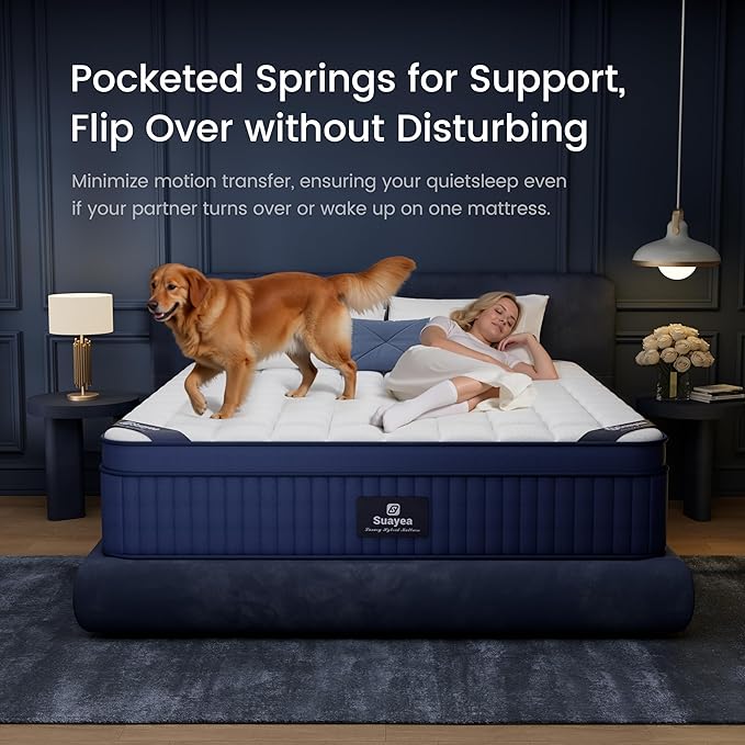 Firm Queen Mattress 14 Inch, Cooling Memory Foam Queen Size Mattress with 7-Layers Support, Hotel Collection Hybrid Mattresses with Pocket Spring for Back Pain Relief, CertiPUR-US Certified