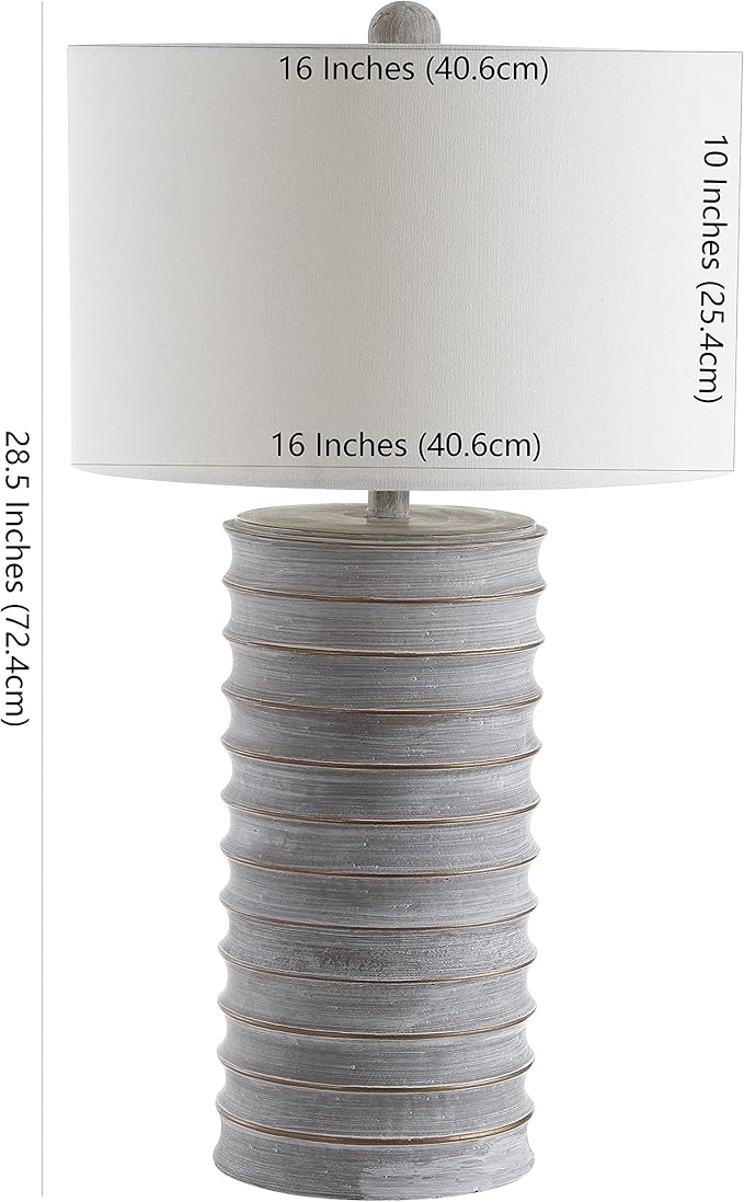 SAFAVIEH Lighting Collection Melina Rustic Wash White 29-inch Bedroom Living Room Home Office Desk Nightstand Table Lamp Set of 2 (LED Bulbs Included)
