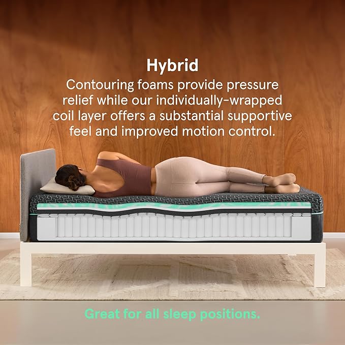 Tuft & Needle Mint Hybrid Plush Twin XL Size Mattress in a Box, Cooling Adaptive Foam, Individually-Wrapped Coils, 100 Night Trial, Fiberglass Free, CertiPUR-US, 10-Year Limited Warranty