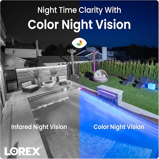 Lorex Outdoor 4K IP Add-On Metal Dome Security Camera | NVR Add-On | Smart Motion Detection | 2-Way Talk | Color Night Vision | IP67 Waterproof | Requires Recorder