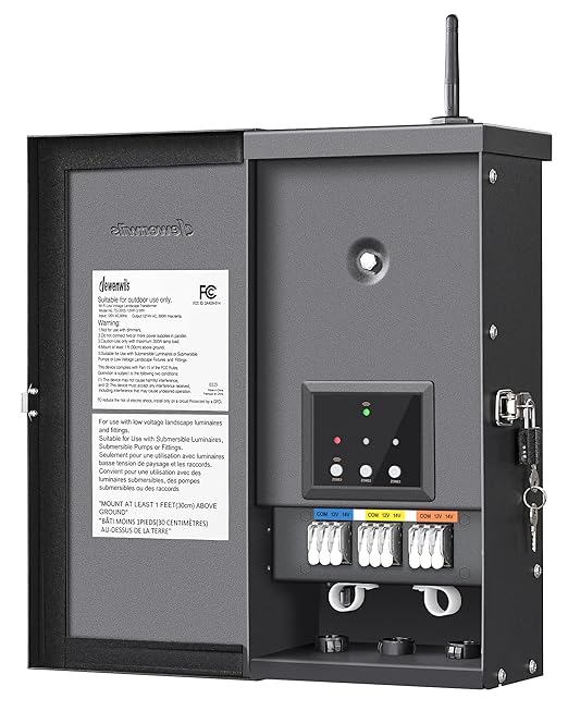 DEWENWILS 300W Low Voltage Landscape Transformer WiFi with 3 Zones, Outdoor Smart Low Voltage Transformer, 120V AC to 12/14V AC, Compatible with Alexa & Google Assistant, for Landscape Lighting