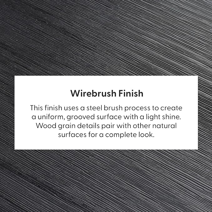 Plank+Beam 72 Inch Modern Solid Wood Dining Table - Solid Pine, Wirebrush Finish, Seats 6, Non-Toxic Finish, Easy Assembly, for Kitchen or Office, Black Wirebrush
